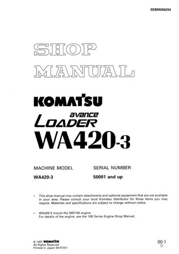 Komatsu wa420 avance loader - avance,